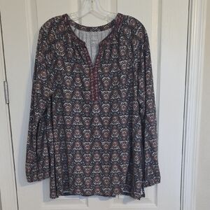 JJill Pure Jill Navy Print Tunic